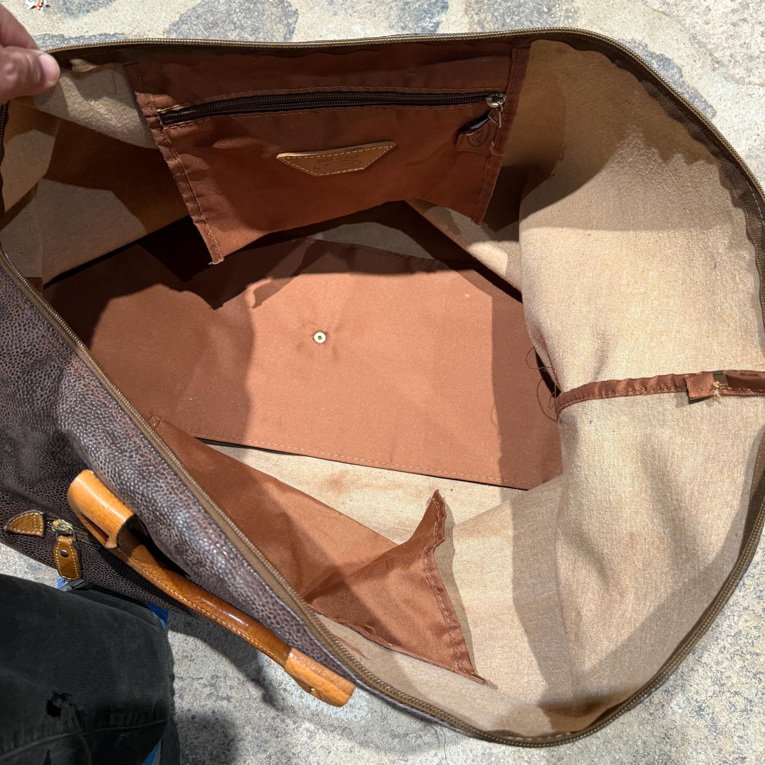1990er Bric's Italienische Canvas-Tragetasche Cargo Life Bag aus Leder im Angebot 6