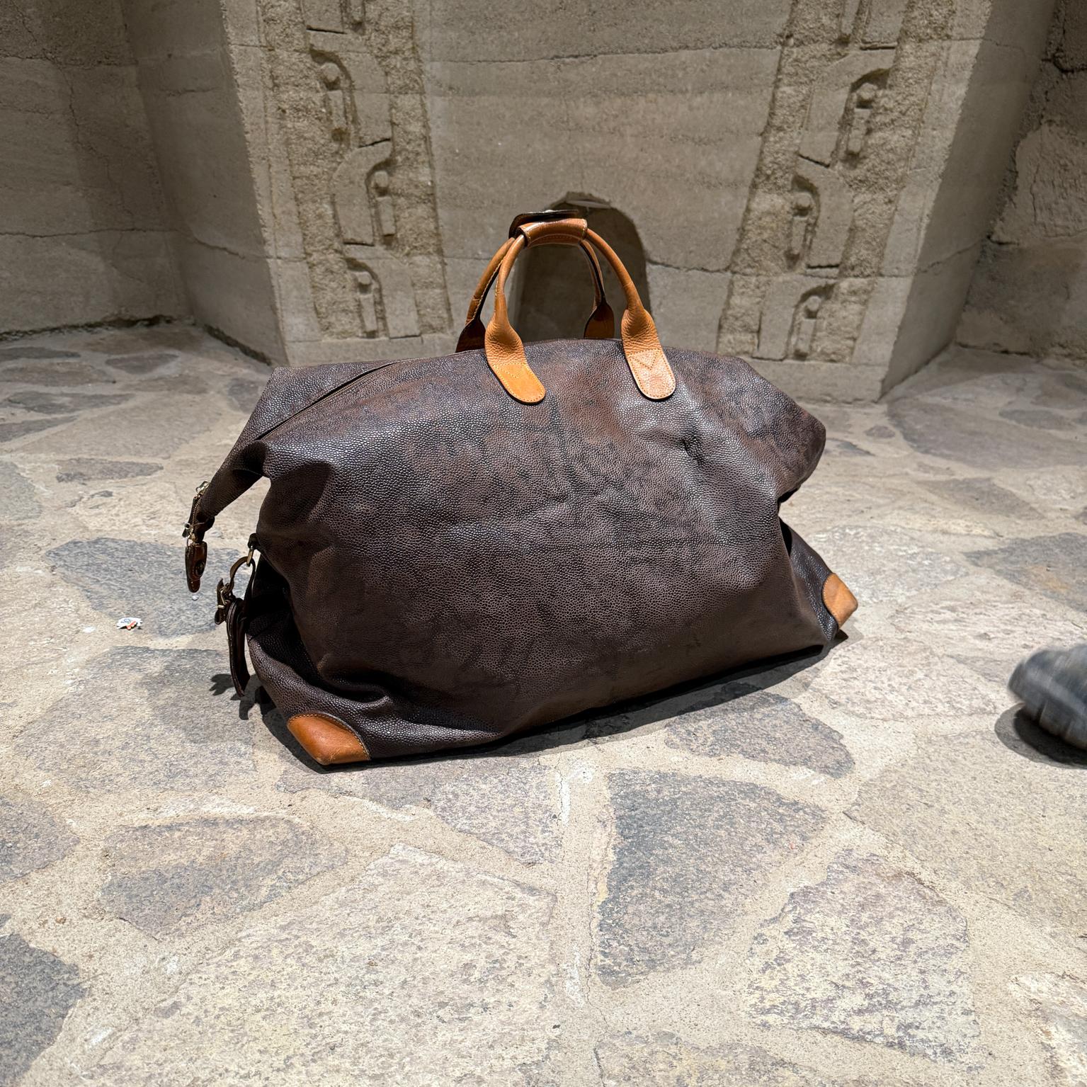 1990er Bric's Italienische Canvas-Tragetasche Cargo Life Bag aus Leder im Zustand „Gut“ im Angebot in Chula Vista, CA