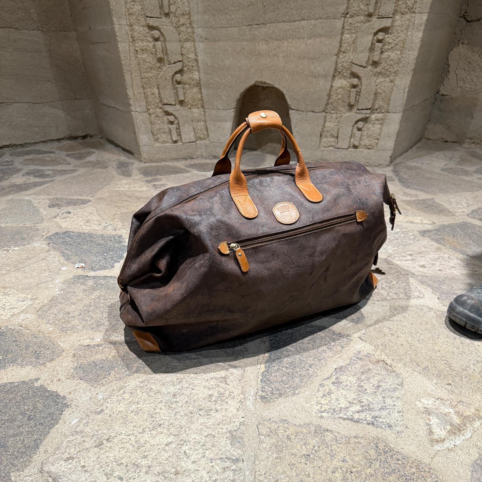 1990er Bric's Italienische Canvas-Tragetasche Cargo Life Bag aus Leder im Angebot 2
