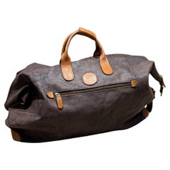 1990s Bric's Italian Leather Canvas Tote Cargo Life Bag