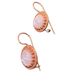 Retro 1990s Bronze and Mother Pearl Italian Earrings by Anomis