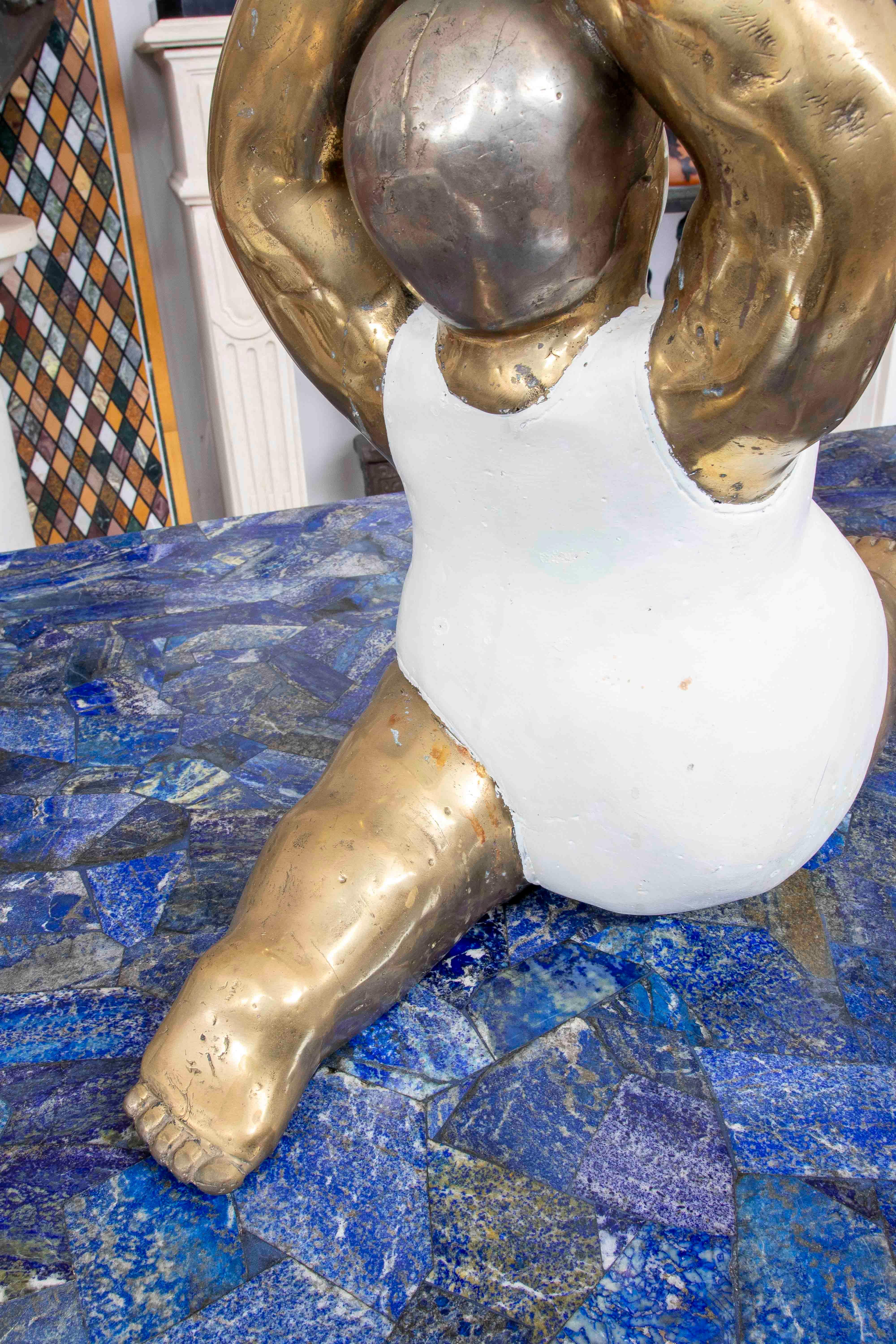 1990s Bronze Ballerina Table Lamp In Good Condition For Sale In Marbella, ES