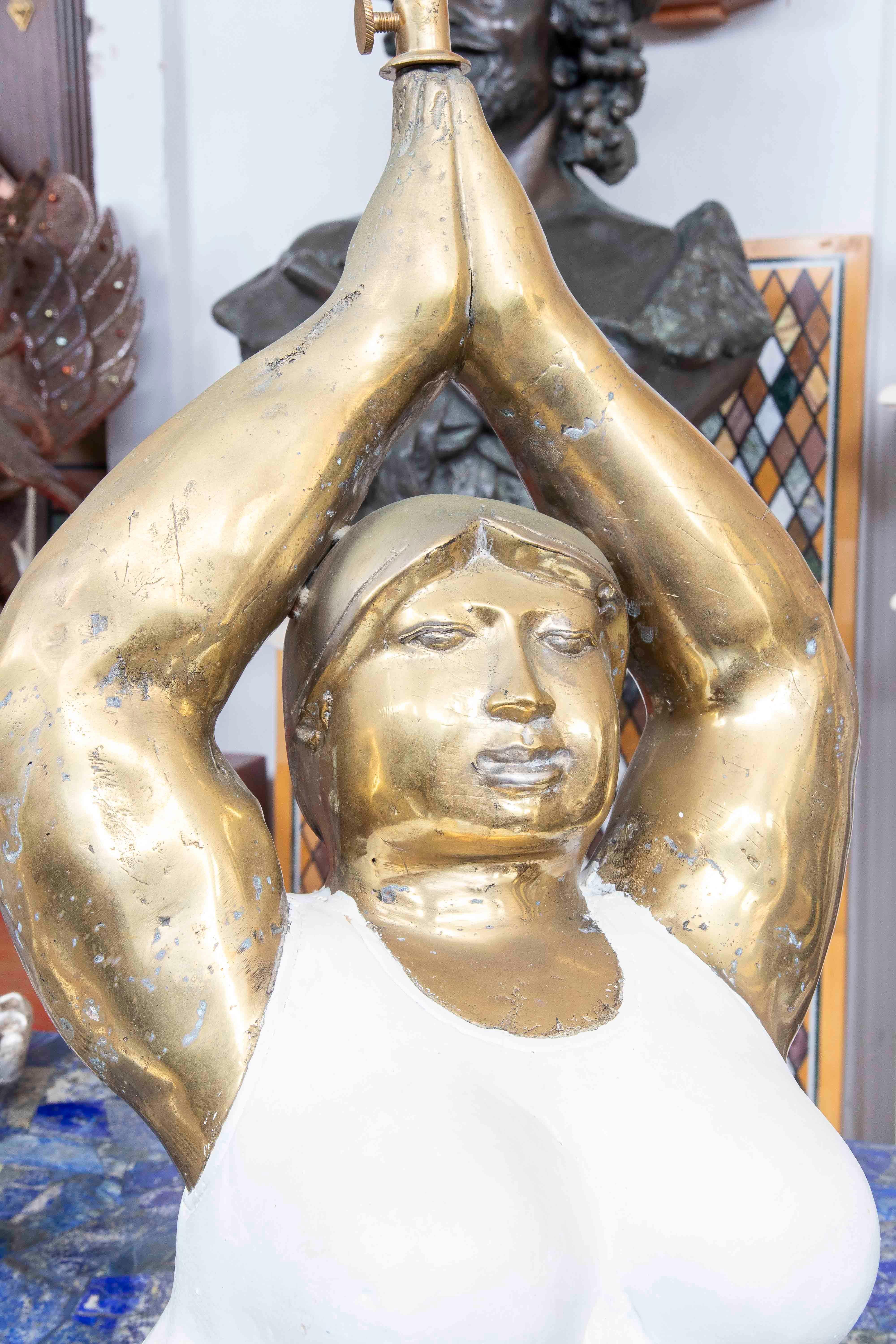 20th Century 1990s Bronze Ballerina Table Lamp For Sale
