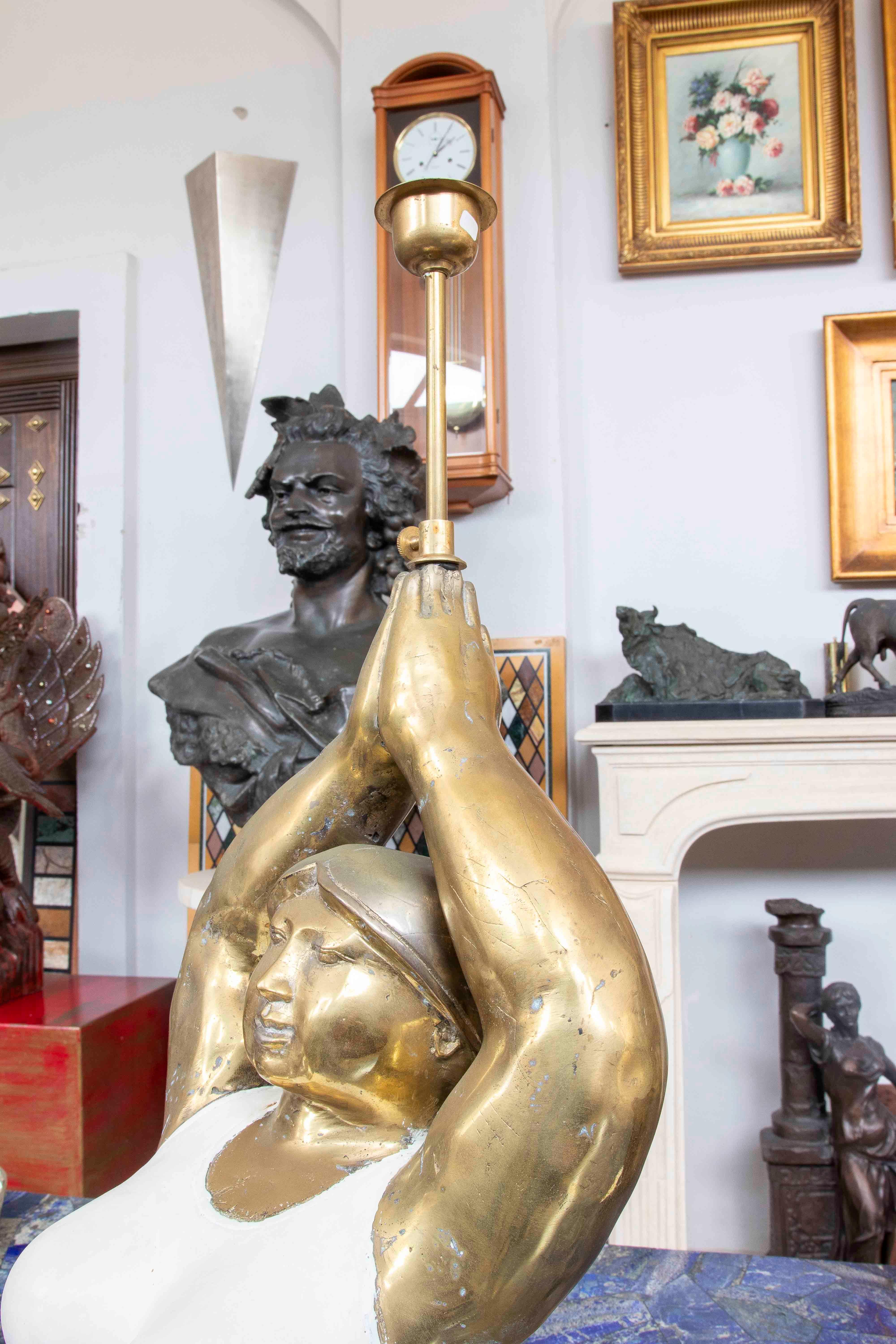 1990s Bronze Ballerina Table Lamp For Sale 3