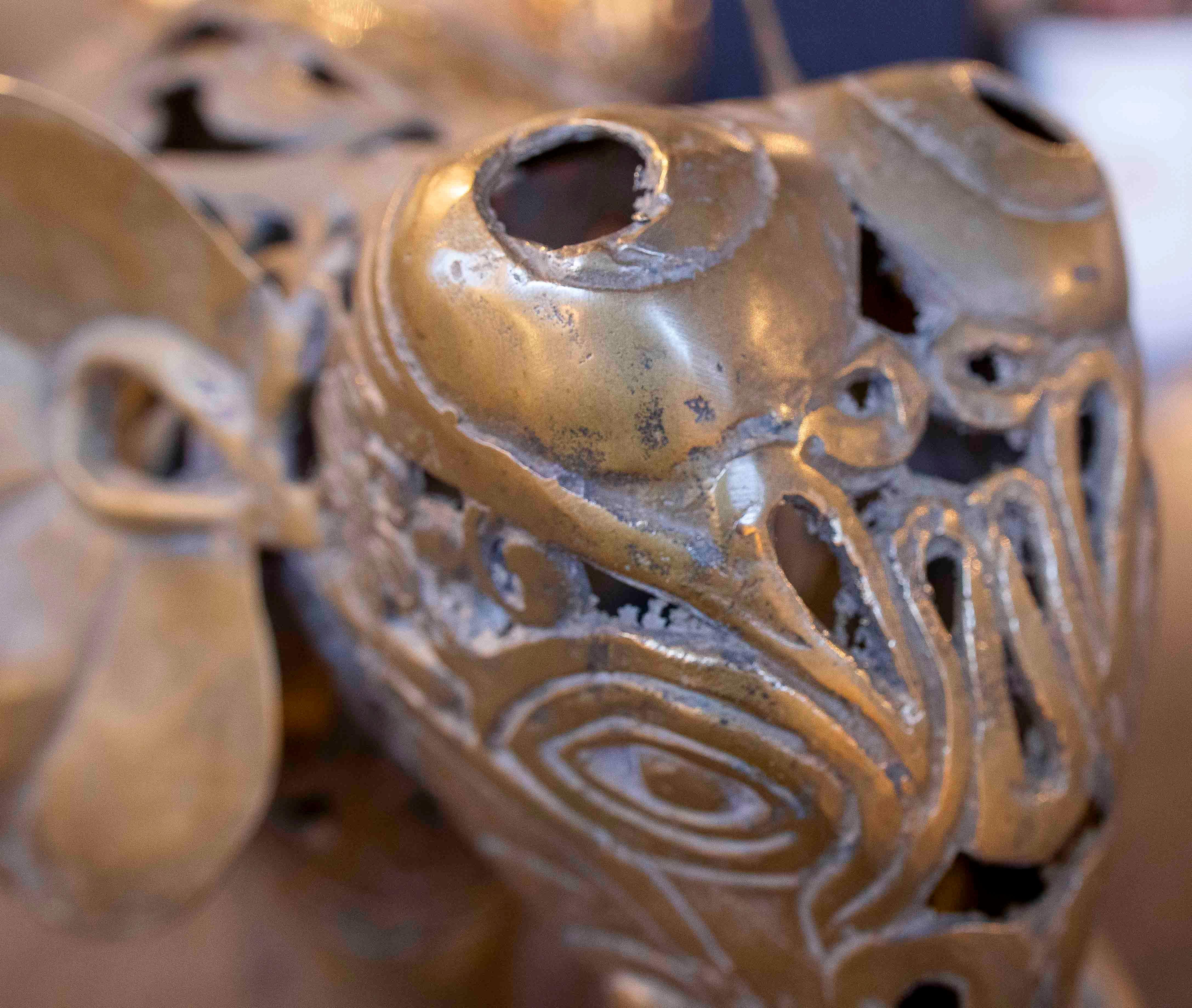 1990er Bronze-Elefanten-Skulptur mit filigranen floralen Motiven im Angebot 8