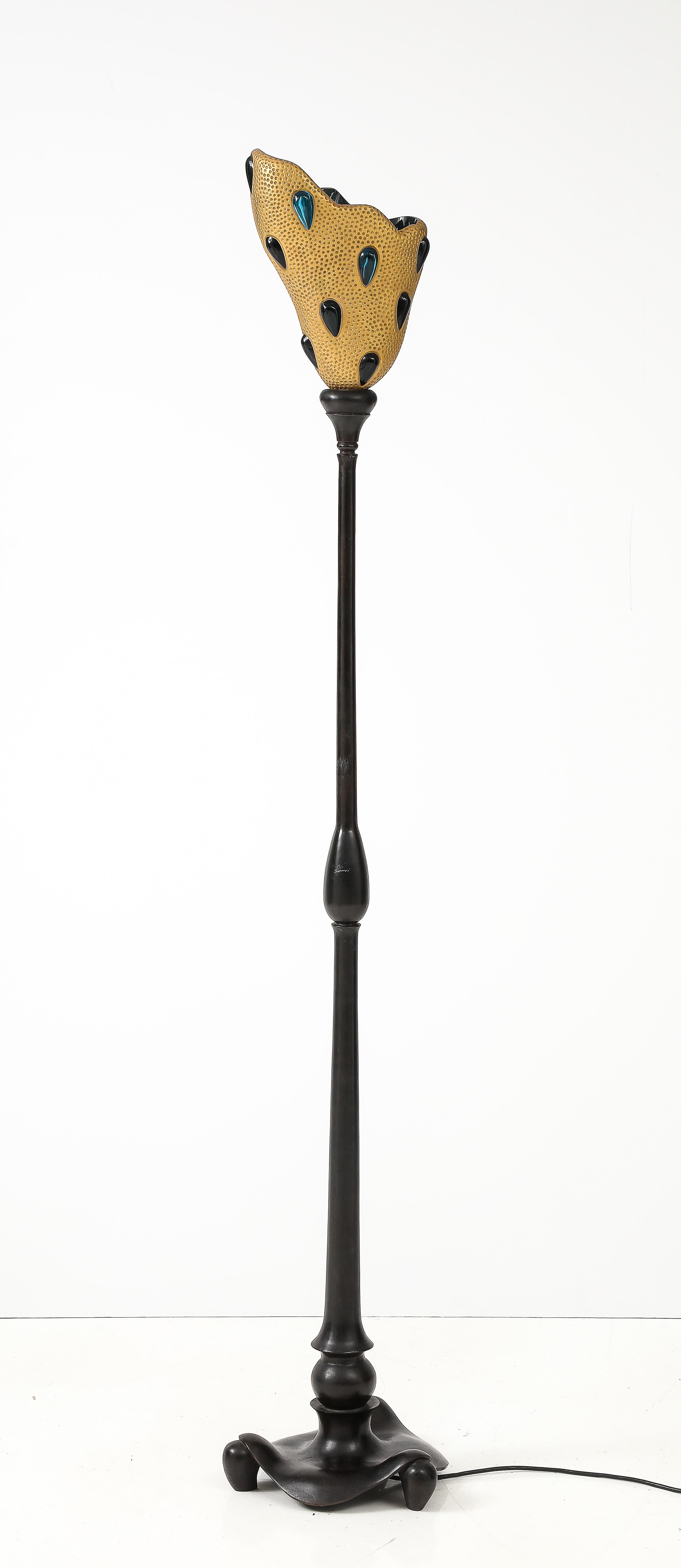 1990's bronze floor lamp by Daum and André Dubreuil For Sale 6