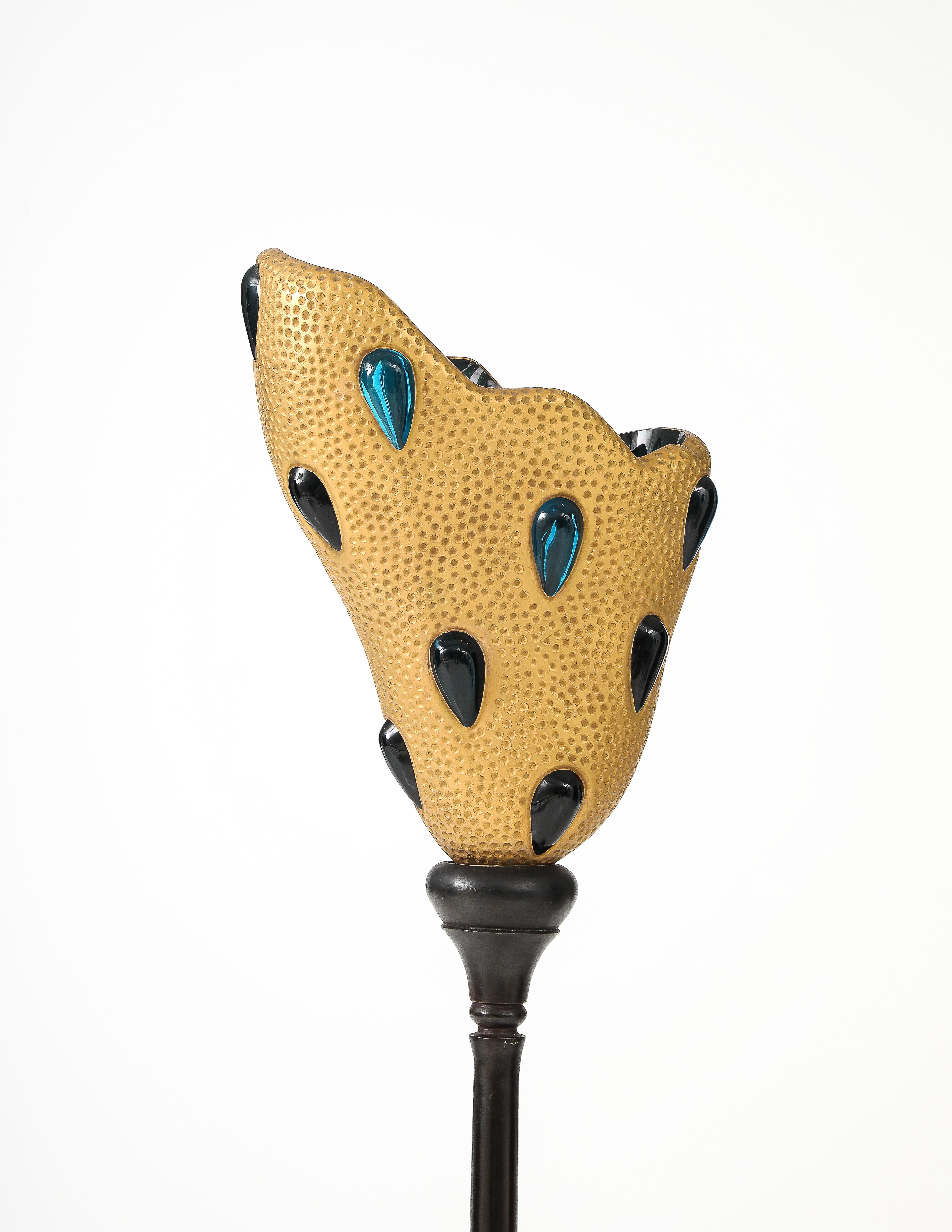1990's bronze floor lamp by Daum and André Dubreuil For Sale 7