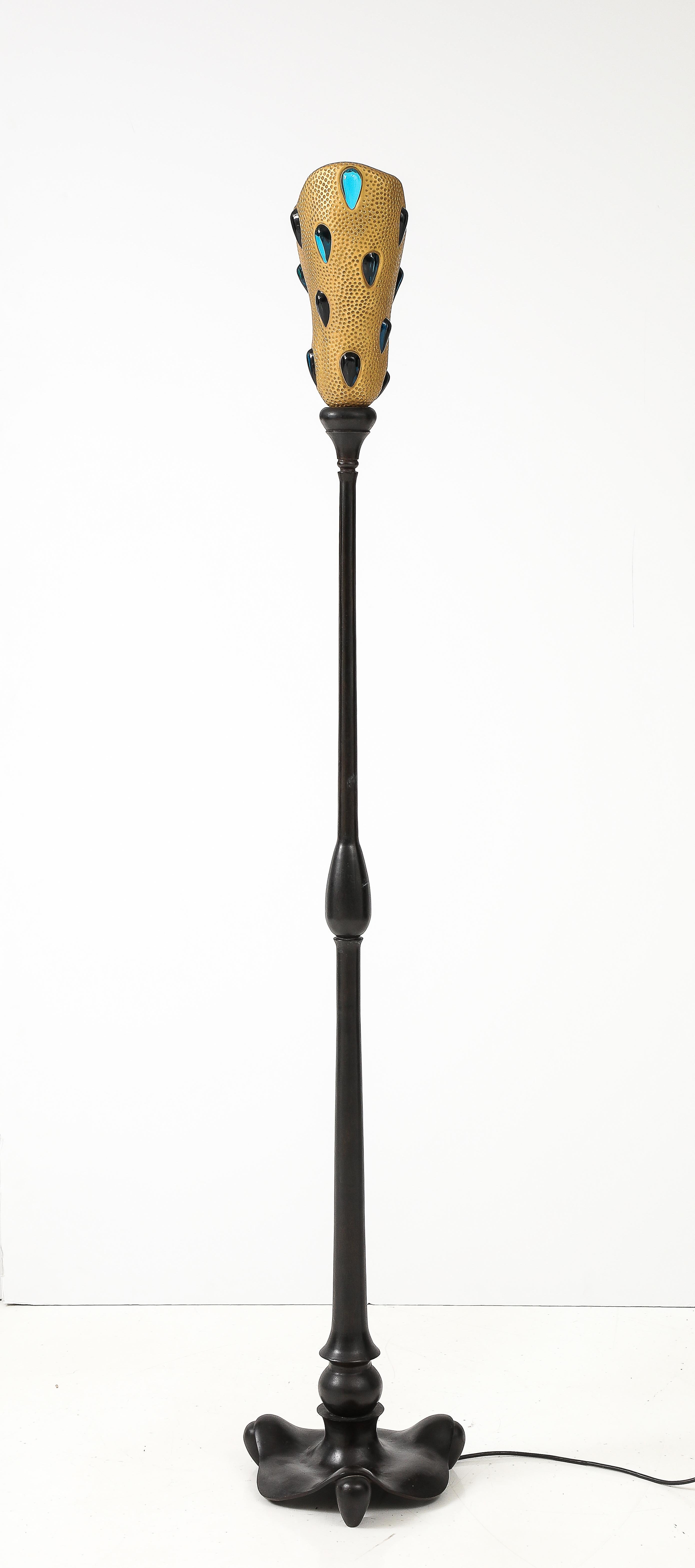 1990's bronze floor lamp by Daum and André Dubreuil For Sale 10