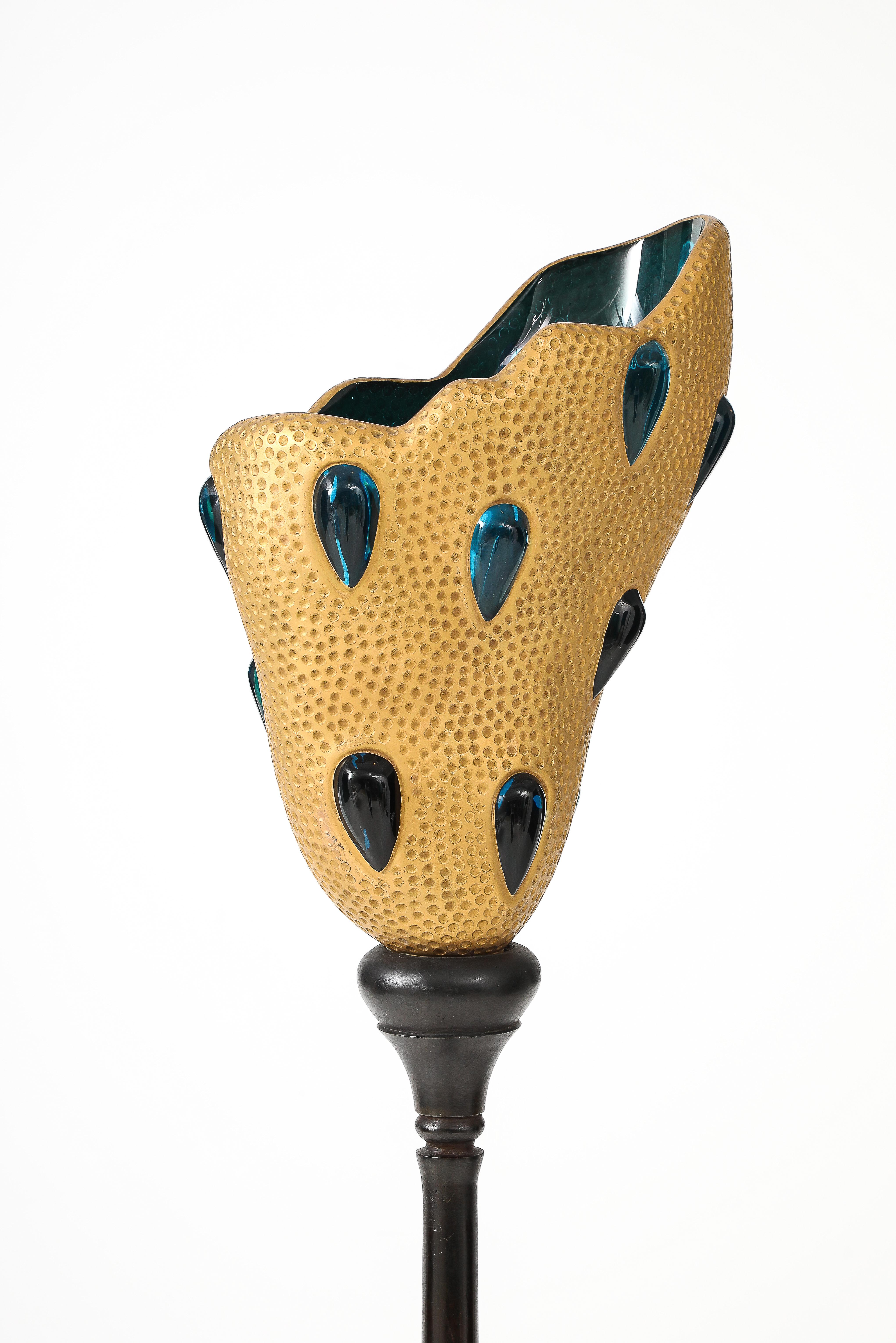 1990's bronze floor lamp by Daum and André Dubreuil For Sale 1