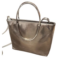 1990er Jahre Bronze Leder und Silberton  Hardware Umhängetasche von Sergio Rossi