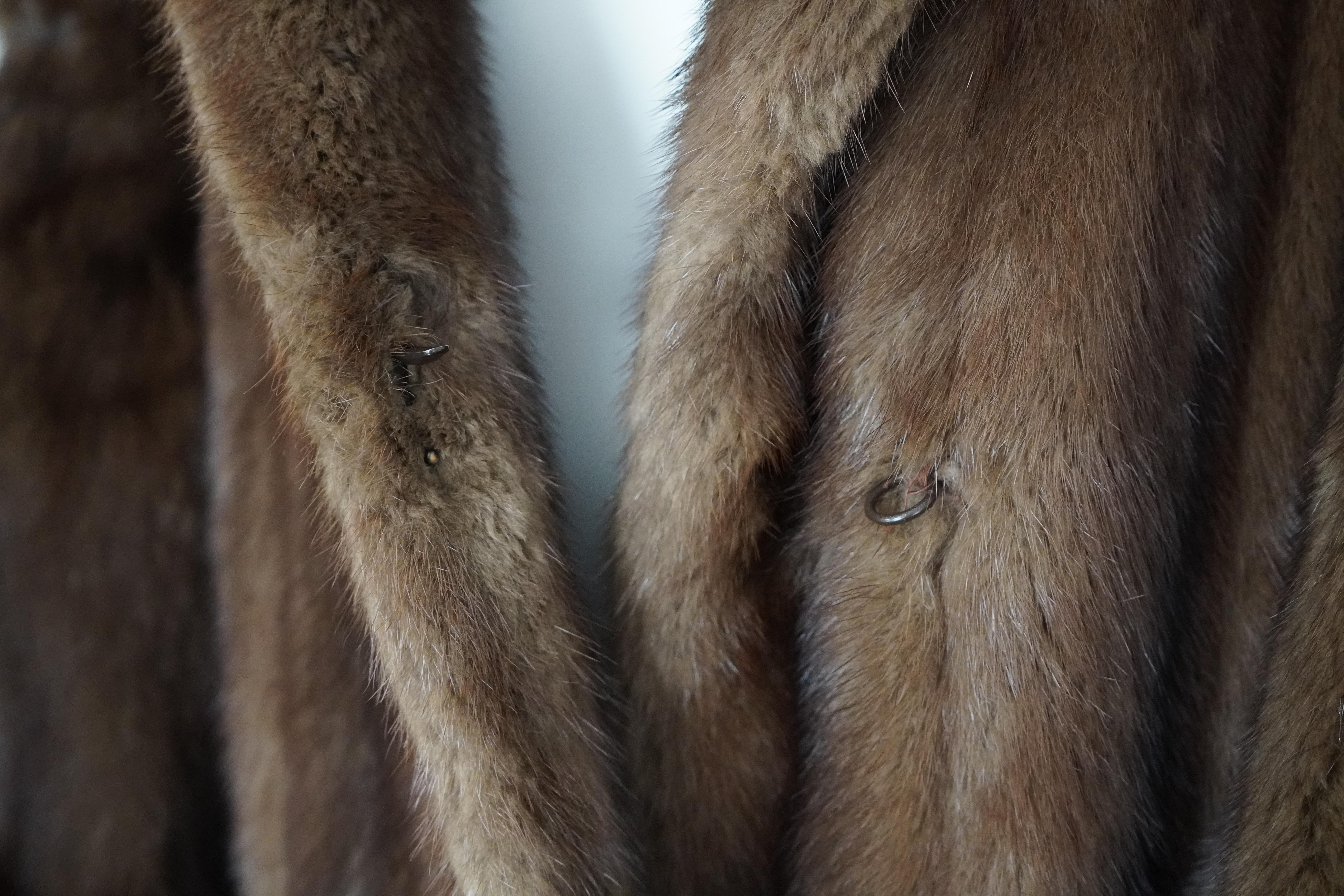 Women's 1990s Brothers II Style by Dimitrios NY Brown Genuine Mink Long Fur Coat For Sale