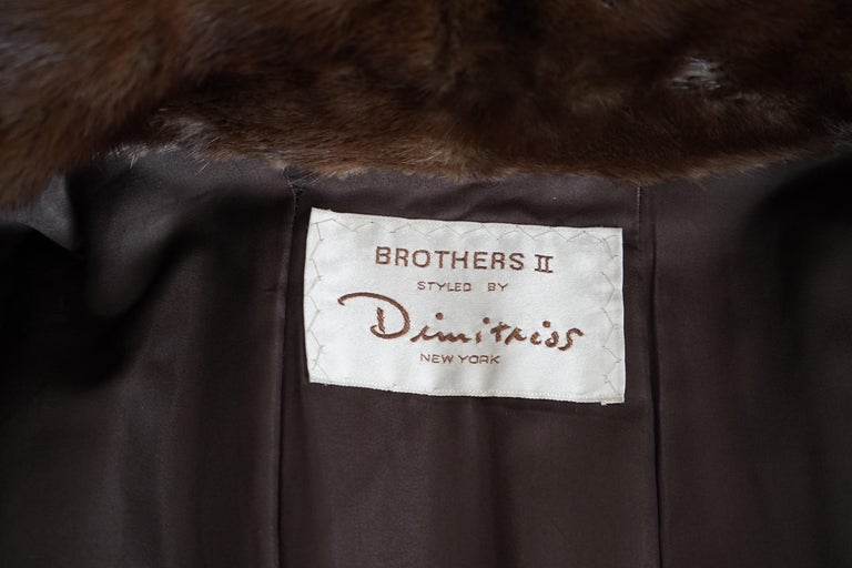 1990s Brothers II Style by Dimitrios NY Brown Genuine Mink