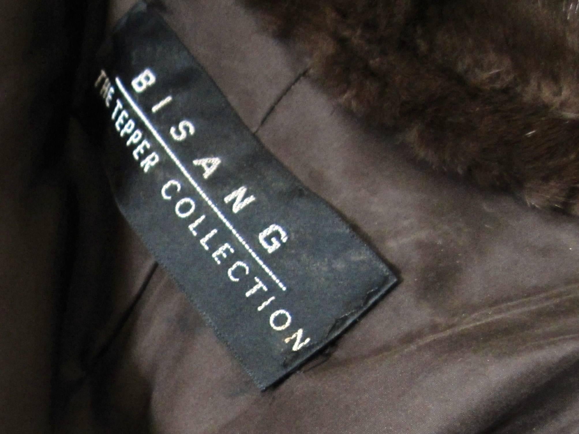 1990s Brown Mink Chestnut Long Coat Wide Cuff - Double Breasted Andre' Bisang For Sale 5