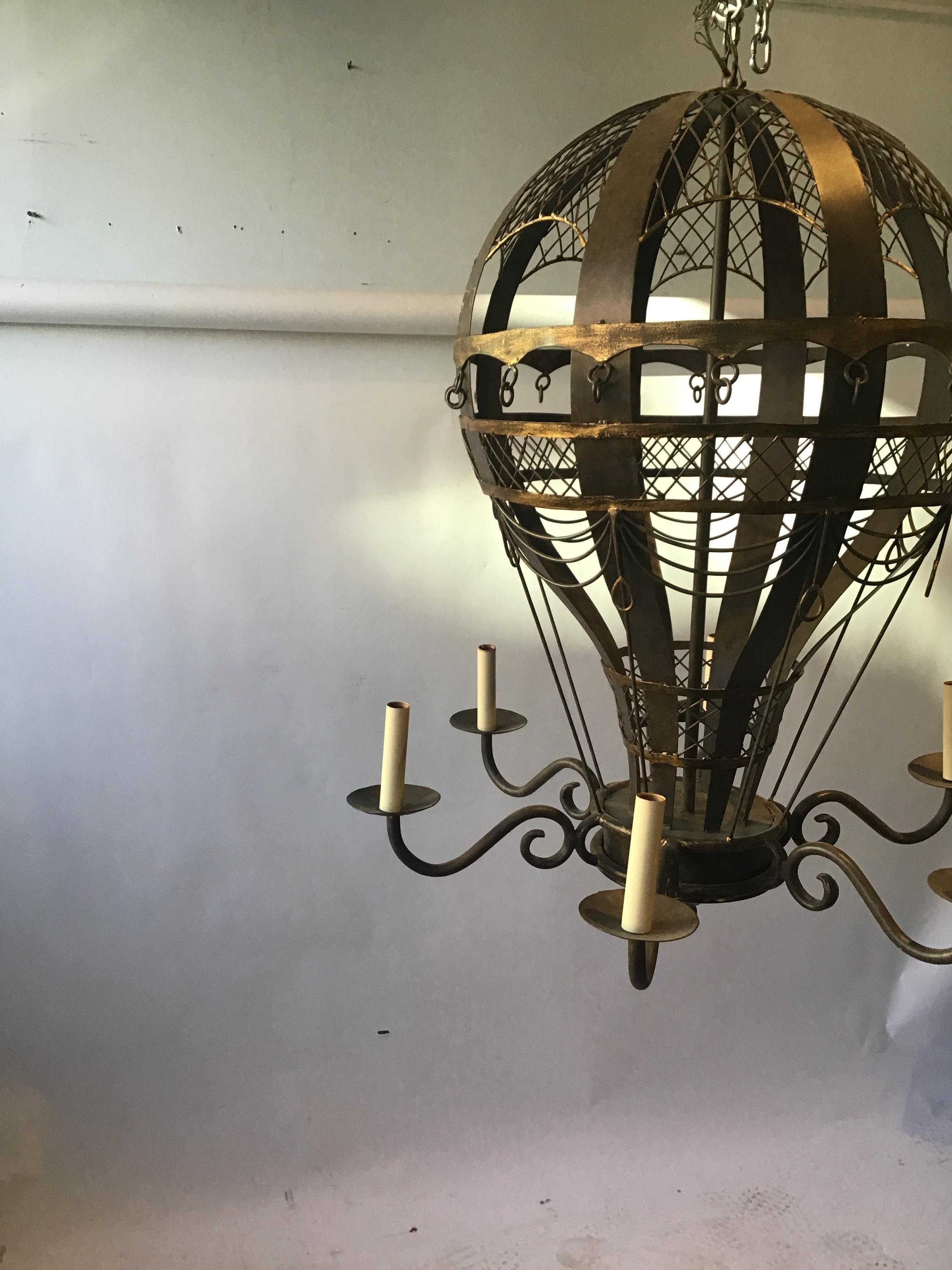 Late 20th Century 1990s Bruce Eicher Large Hot Air Balloon Chandelier