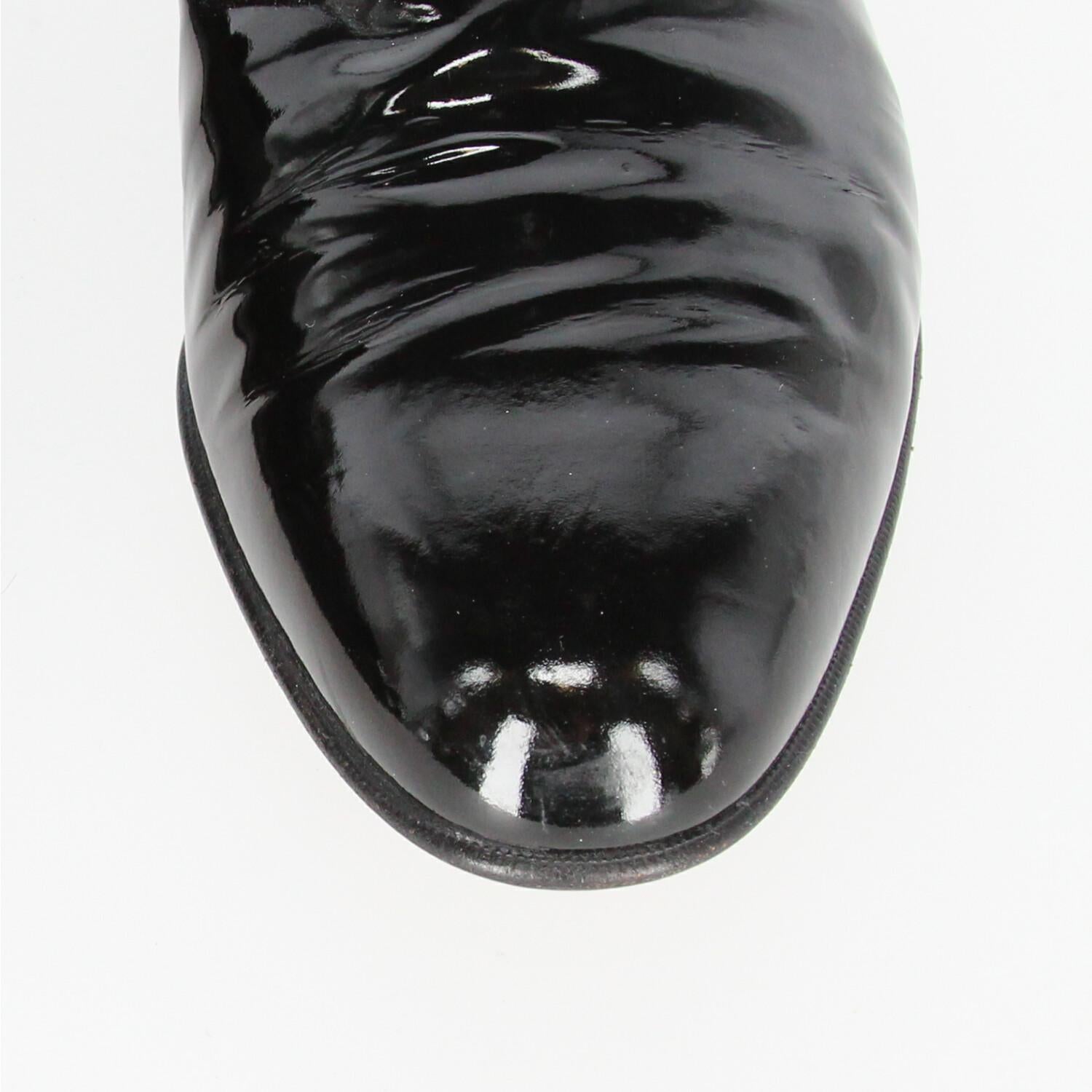 1990s Bruno Magli Black Pantent Loafers 3