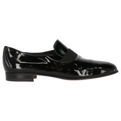 1990s Bruno Magli Black Pantent Loafers