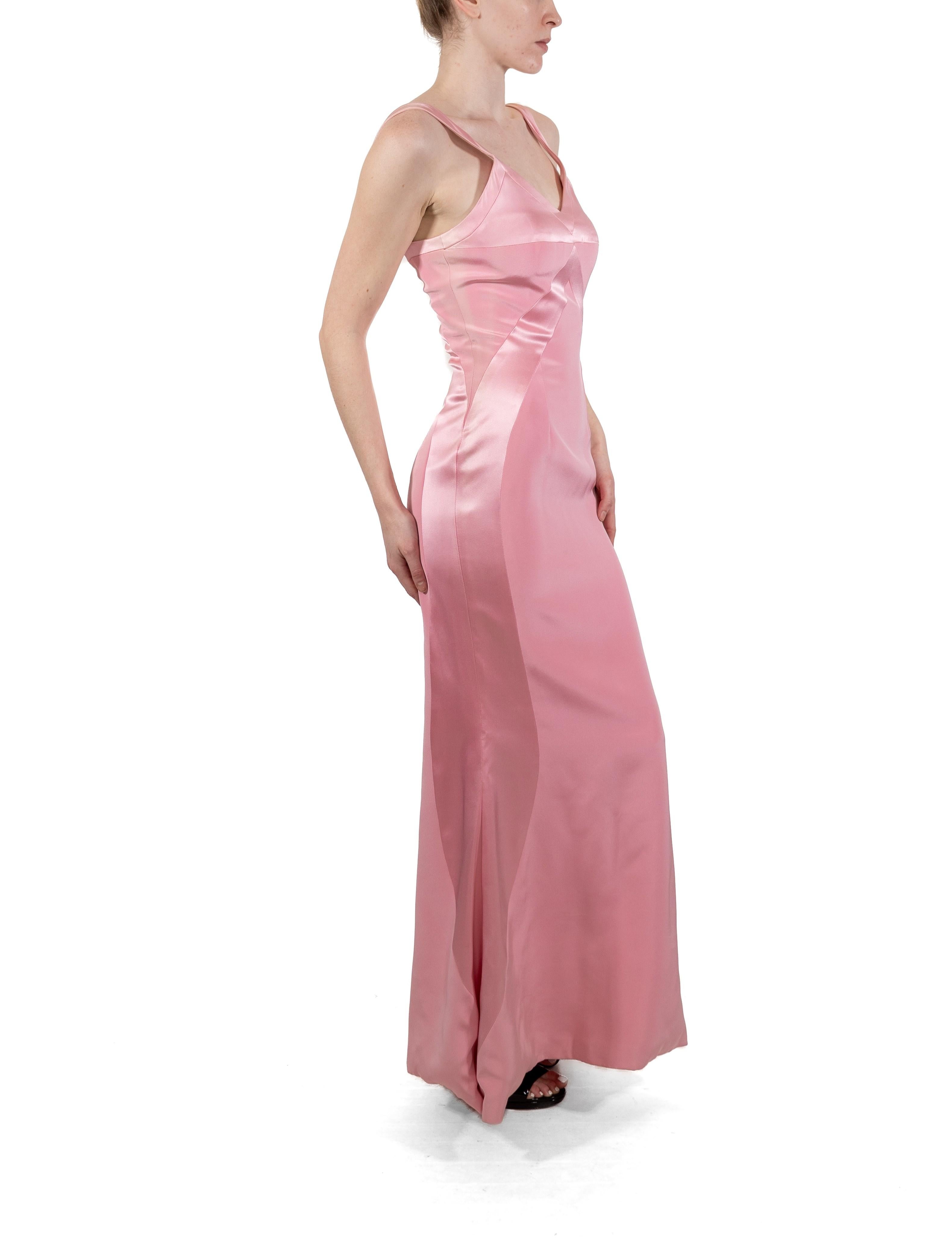 Abito in Faille di seta rosa Bubble Gum degli anni '90 in vendita 4