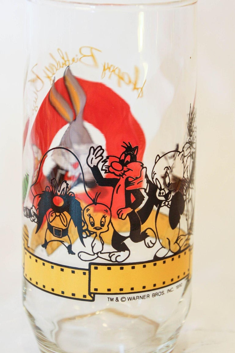 1990s Bugs Bunny Happy 50th Birthday Collectible Drinking Glasses Warner  Bros For Sale at 1stDibs
