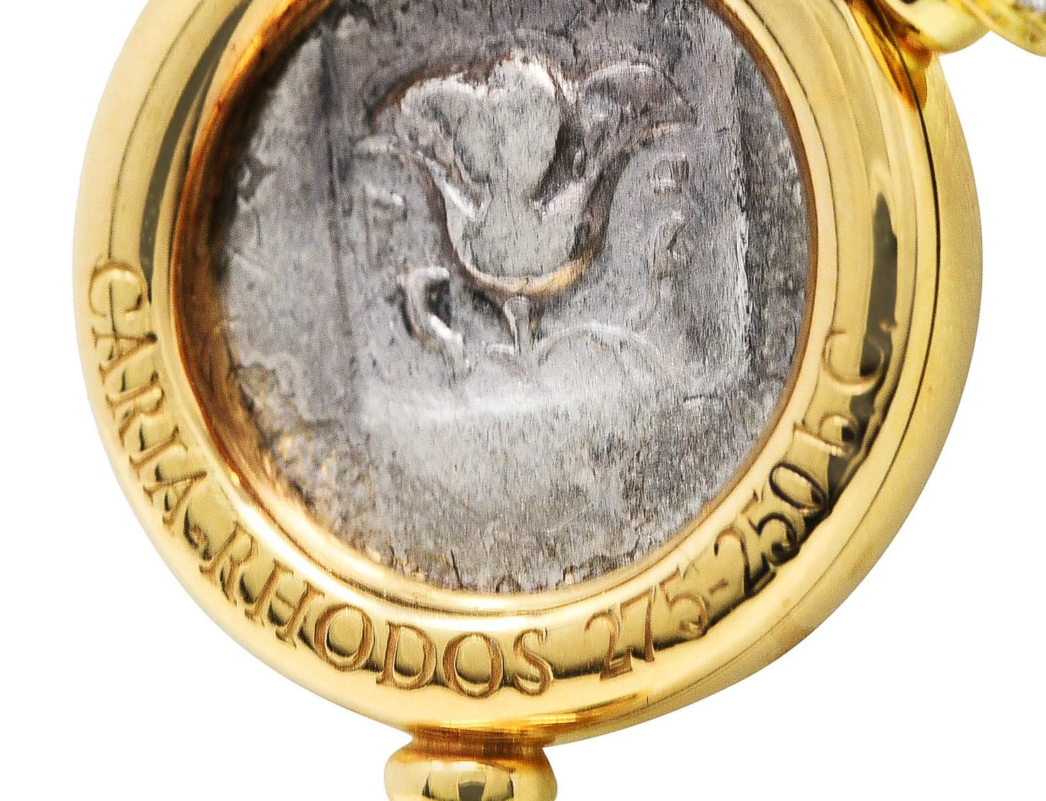1990's Bulgari Pavè Diamond Ancient Coin 18 Karat Monete Drop Necklace 11