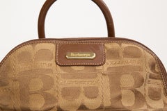 1990s Burberry Beige & Brown Canvas Backpack