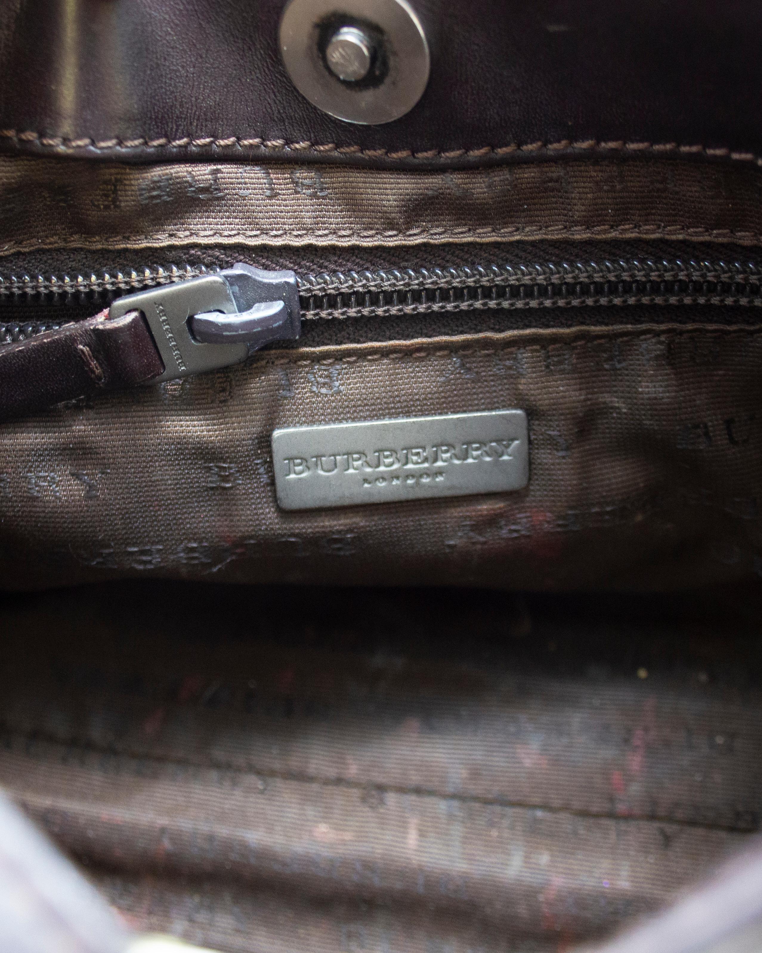 1990s Burberry Nova Check Coated Canvas Mini Bag For Sale 5