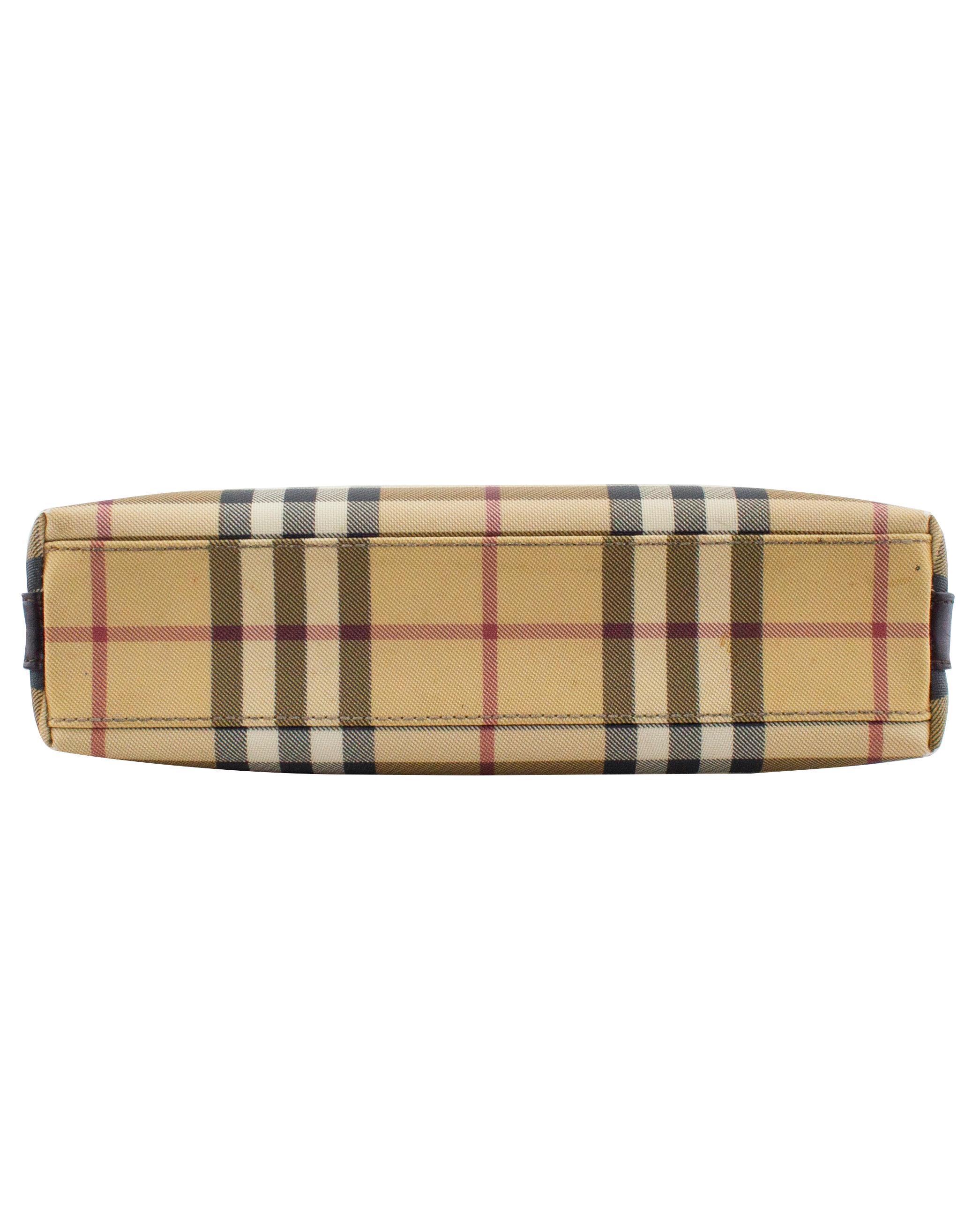 1990s Burberry Nova Check Coated Canvas Mini Bag In Good Condition For Sale In Toronto, Ontario
