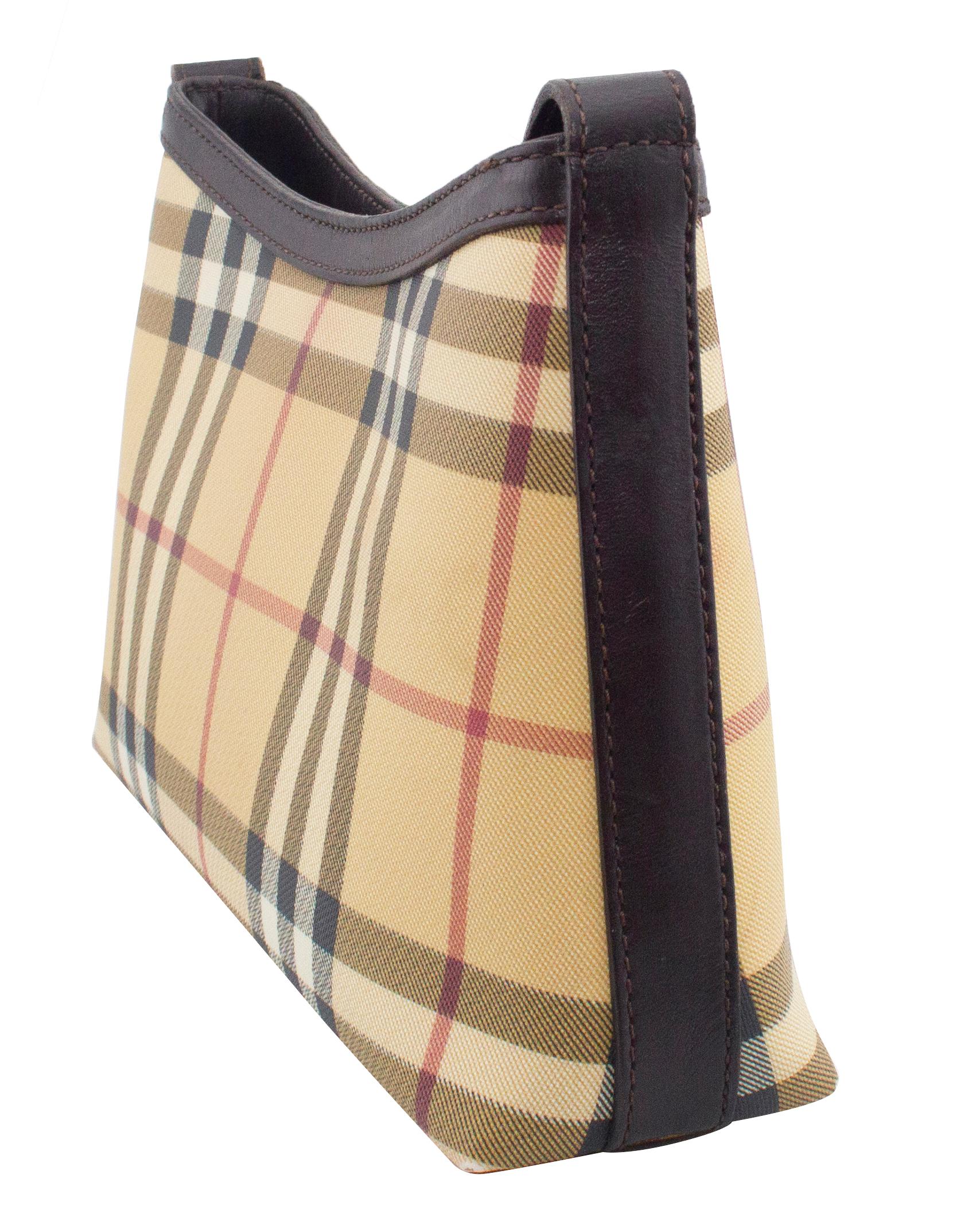Women's 1990s Burberry Nova Check Coated Canvas Mini Bag For Sale