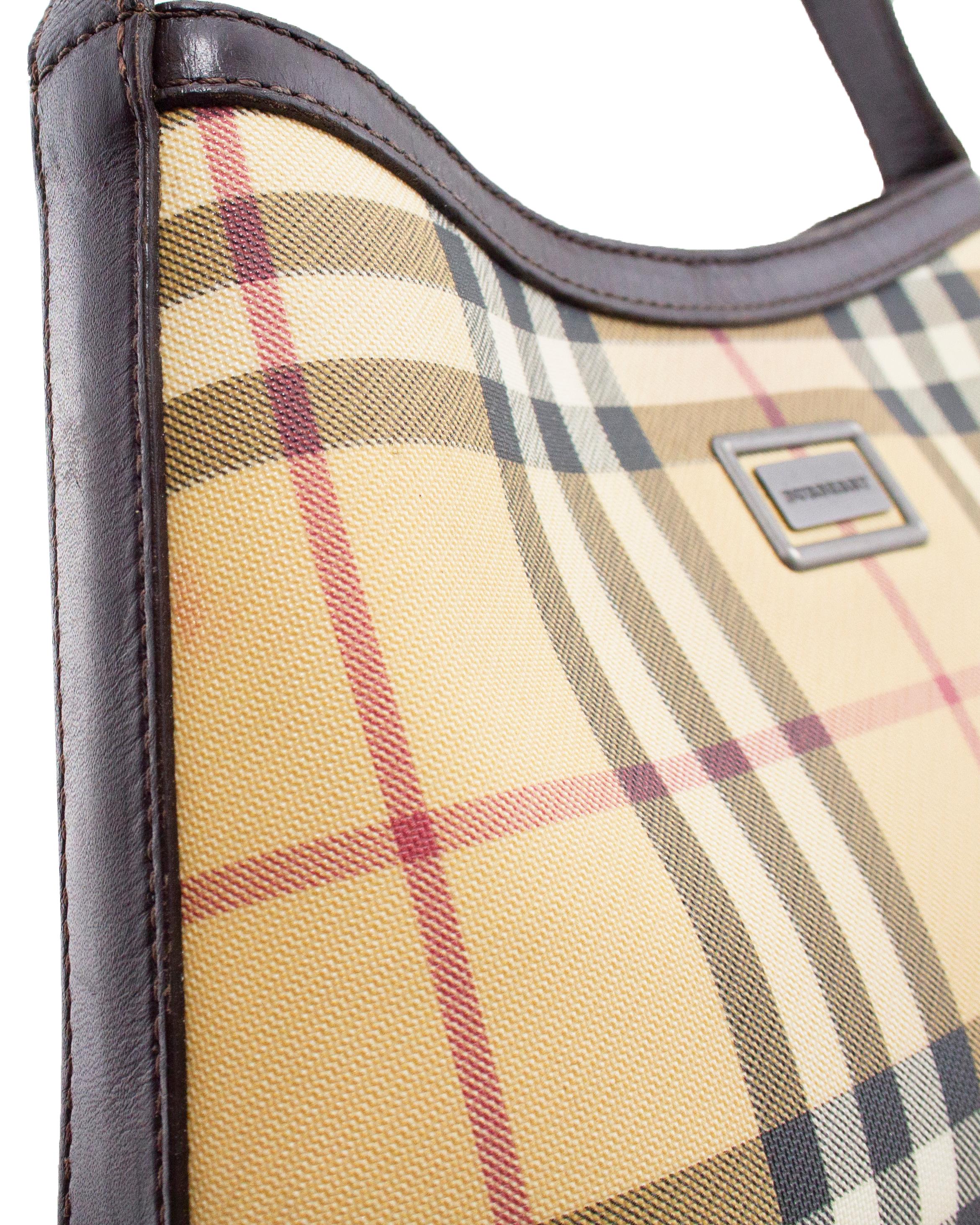 1990s Burberry Nova Check Coated Canvas Mini Bag For Sale 1
