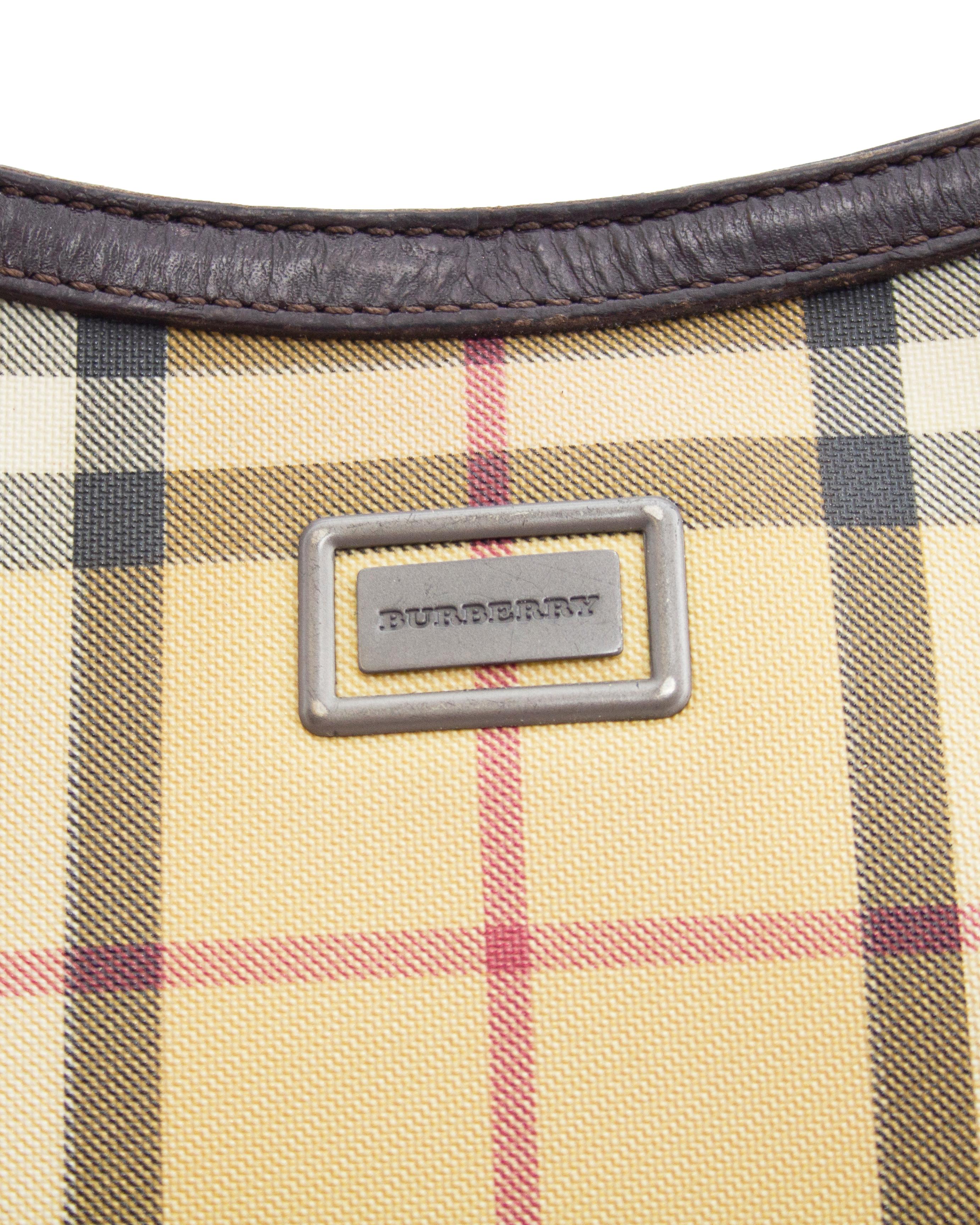 1990s Burberry Nova Check Coated Canvas Mini Bag For Sale 2