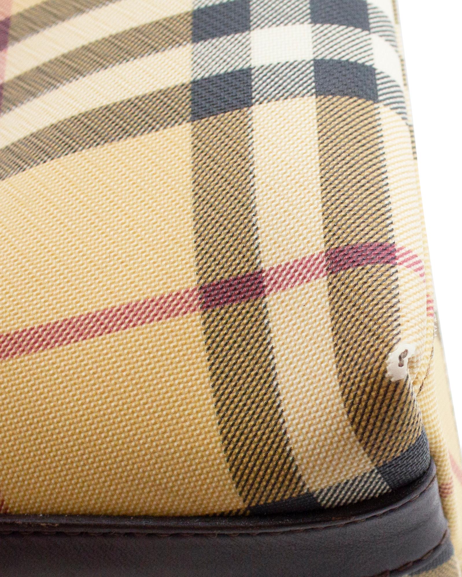 1990s Burberry Nova Check Coated Canvas Mini Bag For Sale 3