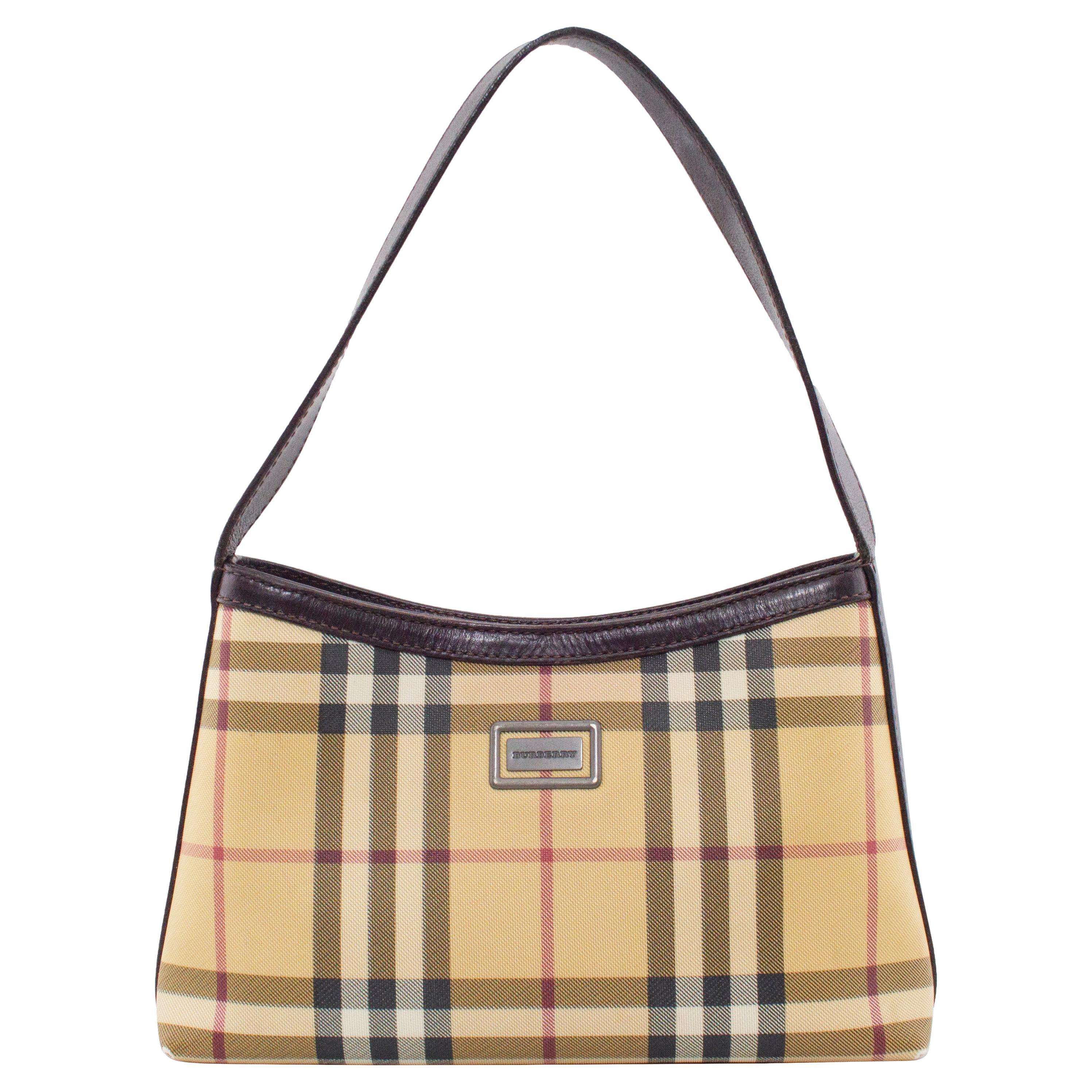 1990s Burberry Nova Check Coated Canvas Mini Bag