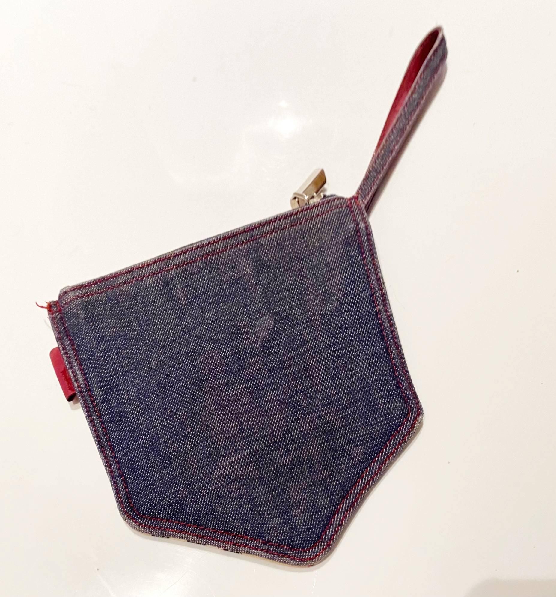 1990s Burberry Pocket Shaped  Wristlet Pouch For Sale 1
