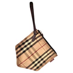 1990s Burberry Pocket Shaped Wristlet Pouch