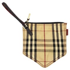 1990s Burberry Pocket Shaped Wristlet Pouch