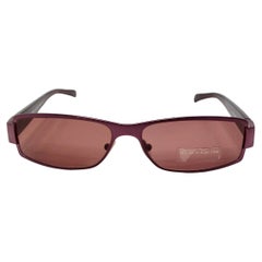 1990er Burberry lila karierte rechteckige Rahmen-Sonnenbrille mit getöntem Rahmen