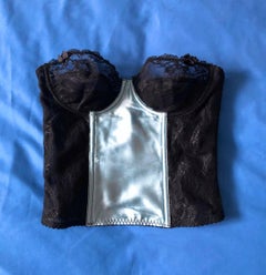 1990s Burberry Lace Satin Bust Corset