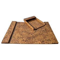 Ensemble de bureau en bois de broussin des années 1990 de Bloomingdales