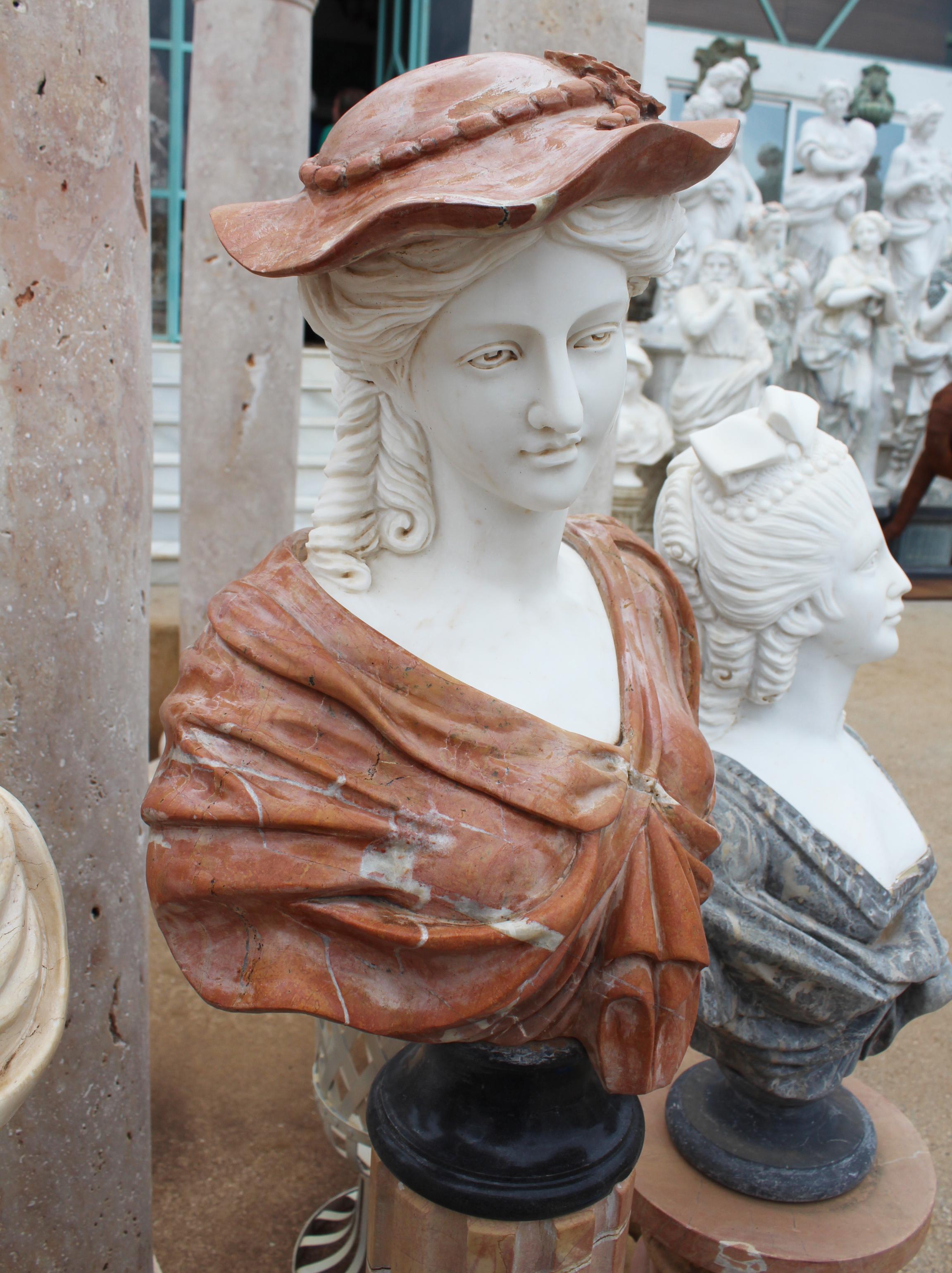 buste de femme en marbre de carrare