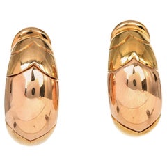 1990s Bvlgari 18K Gold High Polished  Clip on Earrings