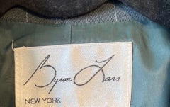 1990s Byron Lars Size 4 / 6 Dark Green Pin Striped Avant Garde Vintage 90s Dress