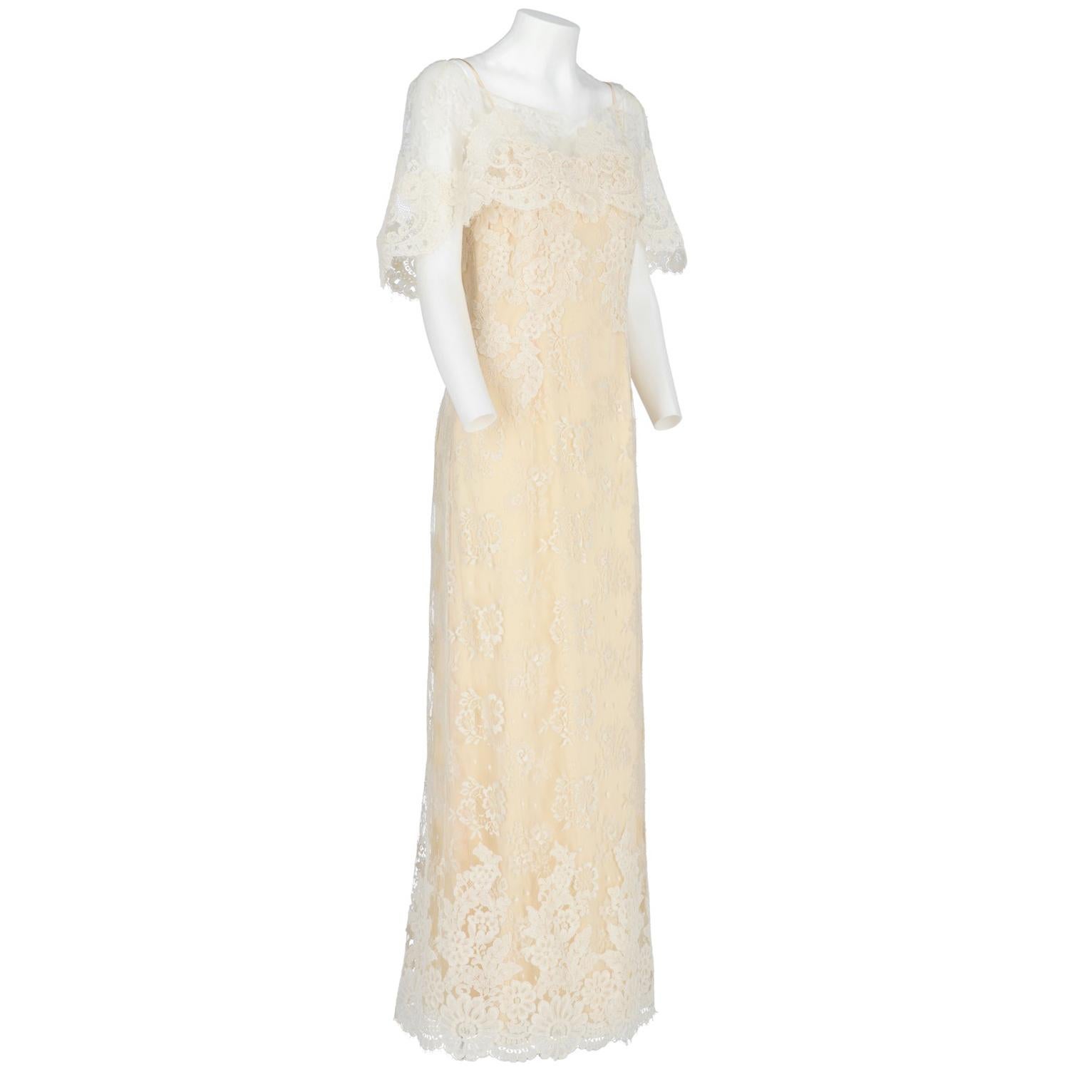 White 1990s Cailan'd Silk Wedding Dress