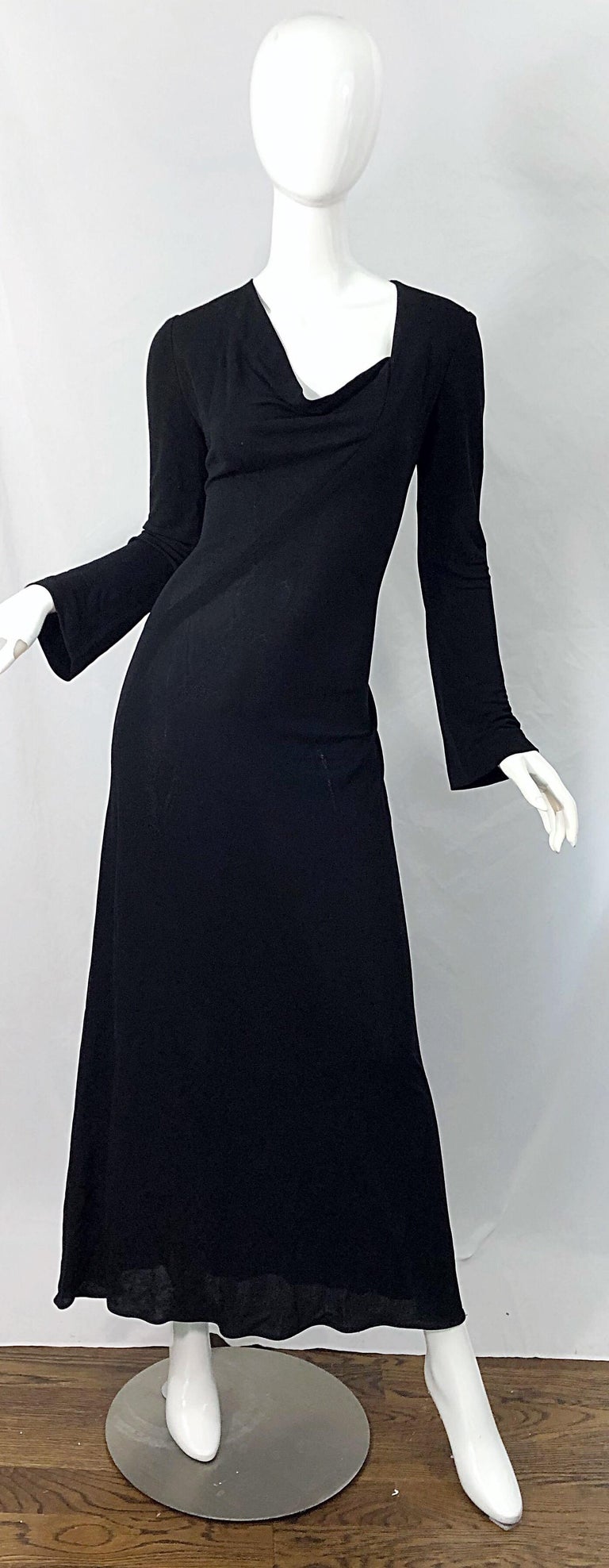 1990s Calvin Klein Collection Black Rayon Jersey Draped Neck Vintage 90s  Gown at 1stDibs | 90s calvin klein dress, calvin klein dresses, calvin klein  90s dress