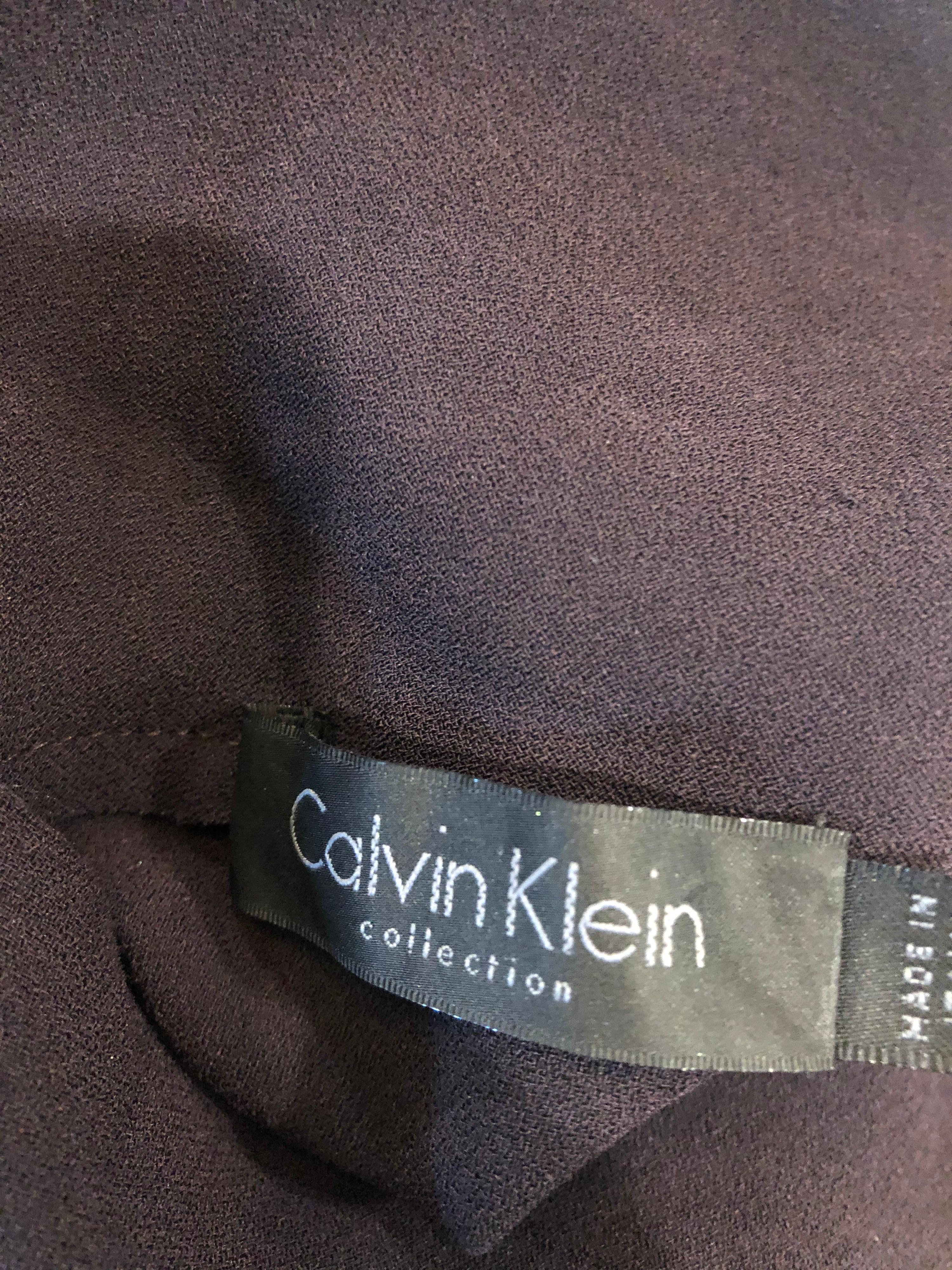 Noir Calvin Klein Collection - Robe midi vintage en jersey noir à l'intérieur et à l'extérieur, années 1990 en vente