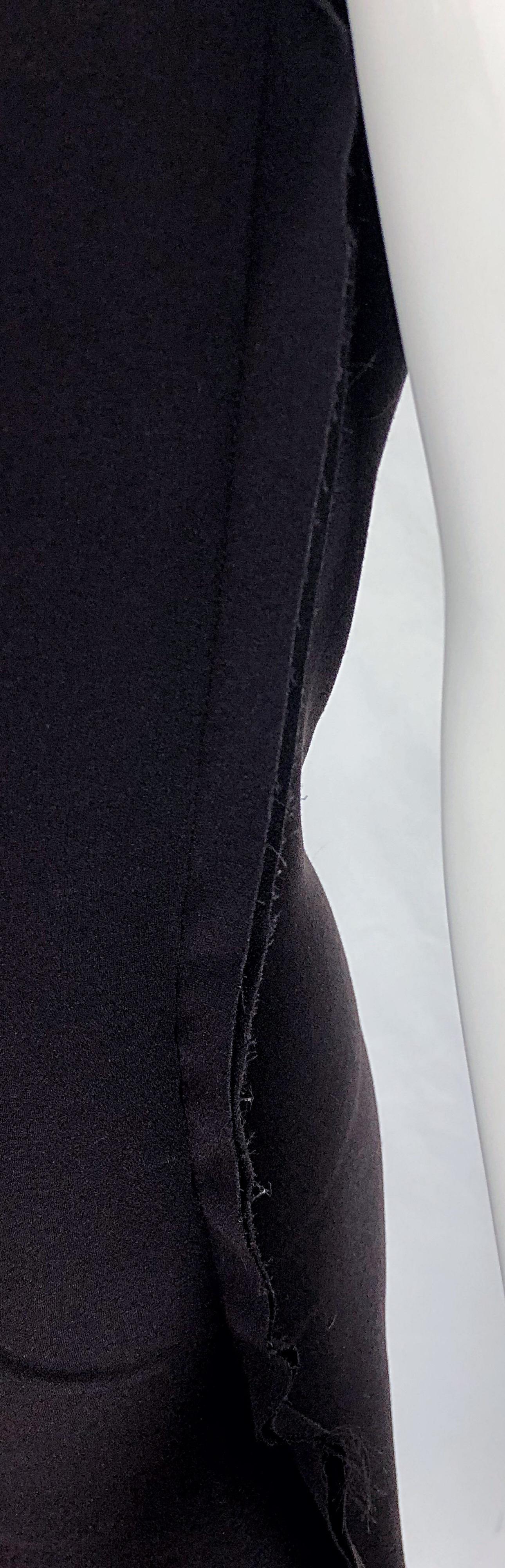 Calvin Klein Collection - Robe midi vintage en jersey noir à l'intérieur et à l'extérieur, années 1990 Pour femmes en vente