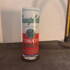 1990s Campbell Soup Glass Vase by Rosenthal Designed by Andy Warhol
