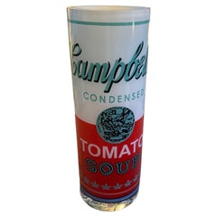 1990s Campbell Soup Glass Vase by Rosenthal Designed by Andy Warhol