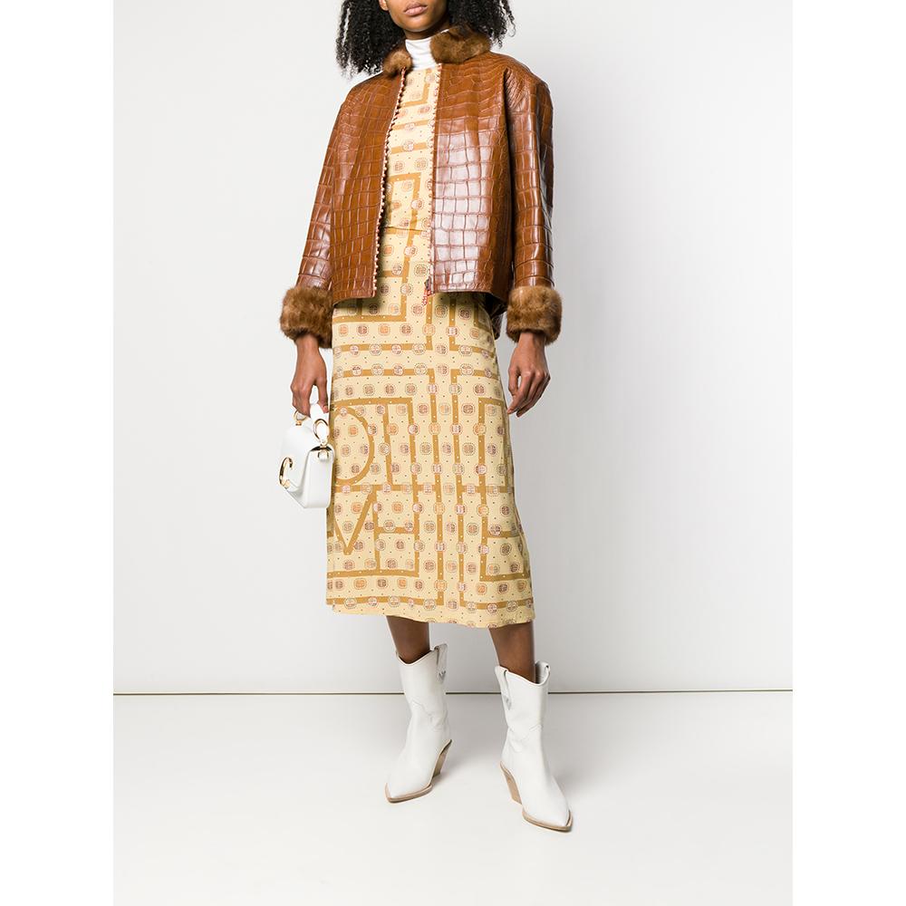 1990s Carlo Tivioli Leather And Fur Jacket For Sale at 1stDibs