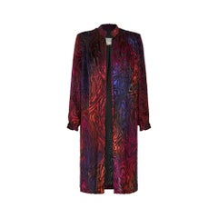 1990er Caroline Charles Burnout Devore Samt-Seidenjacke mit Ausbrenner