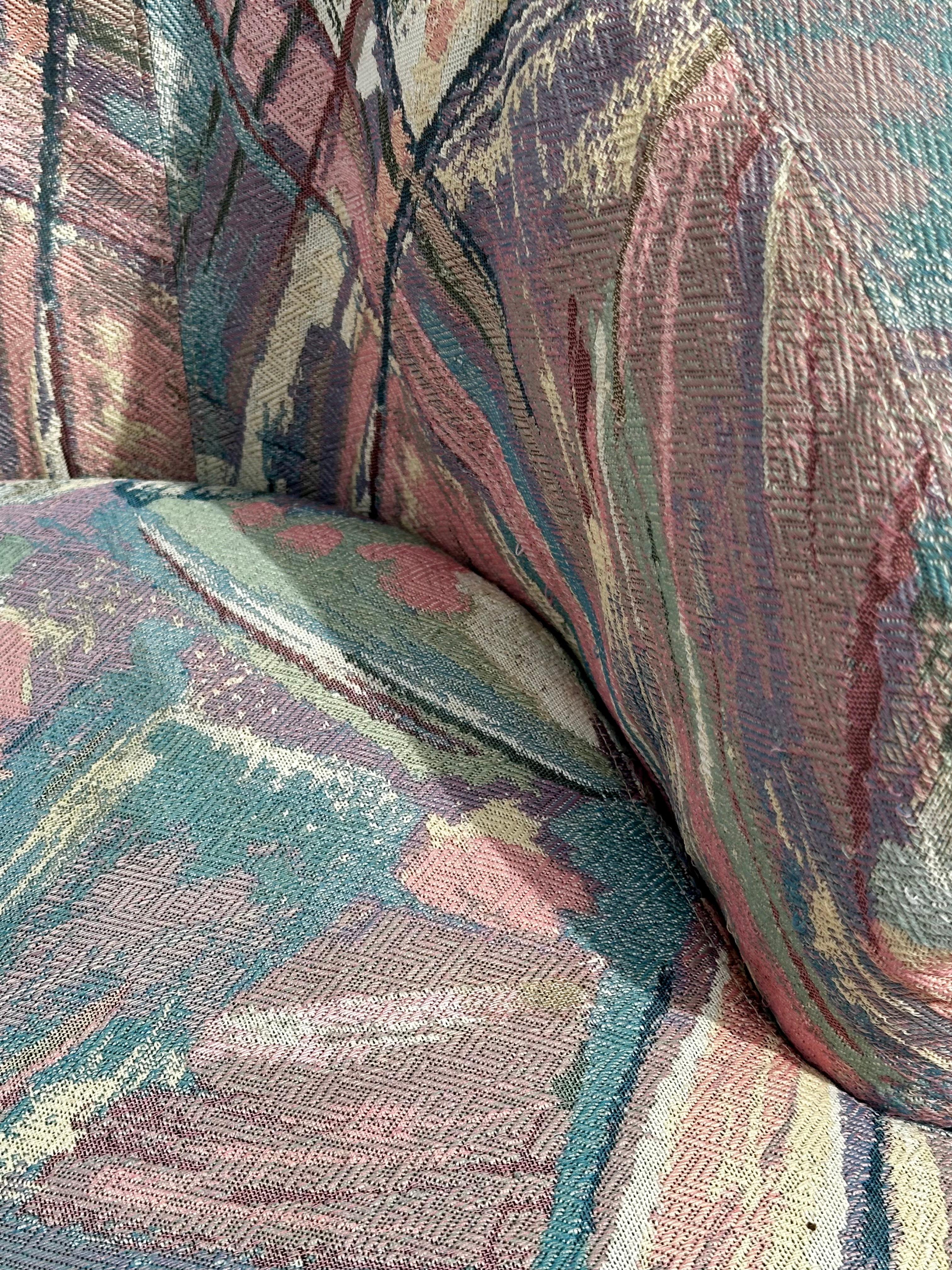 1990s Carsons Post Modern Pastel Swivel Chairs and Footstools, Set of 4 in vendita 4