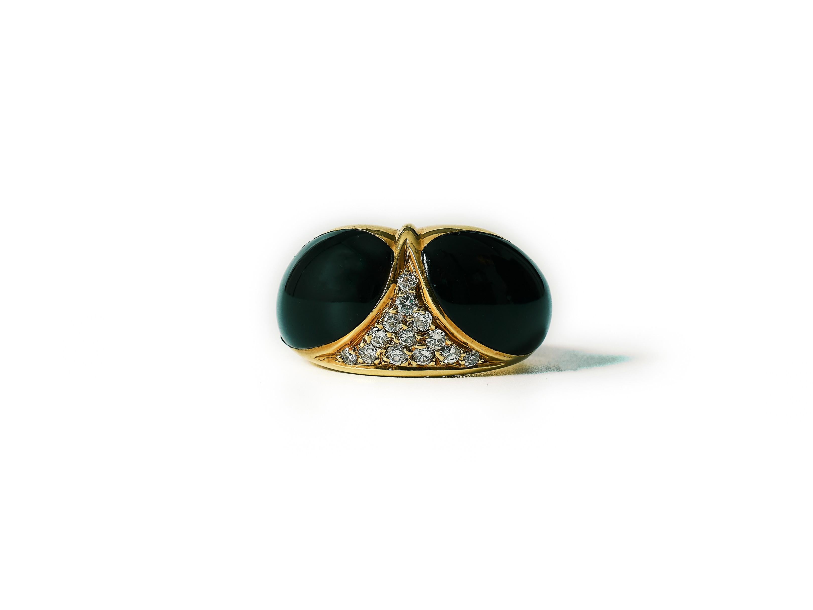 Cartier diamond onyx ring, circa 1990. For Sale 2